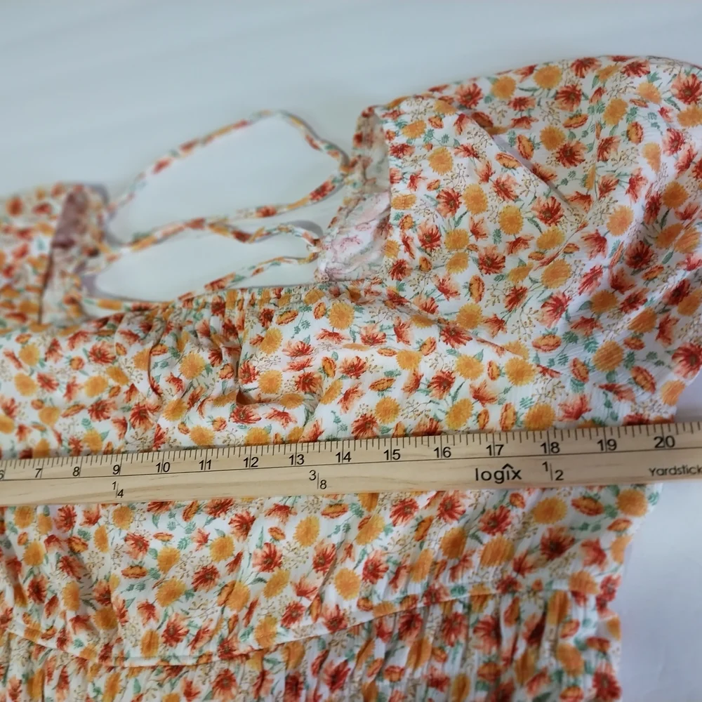 TORRID SIZE O Plus Smocked Peplum Floral Blouse - Yellow Floral Vietnam